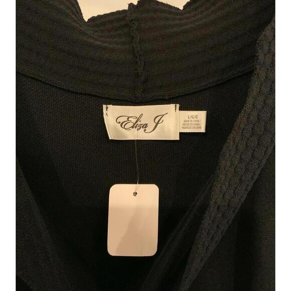 Eliza J Women's Black Knit Dress with Scalloped Trim, Size L - Picture 3 of 3